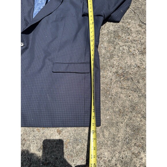 Oak Hill Mens Blazer Suit Jacket Blue Plaid Wool 4XLT 58R/60R - Picture 4 of 6